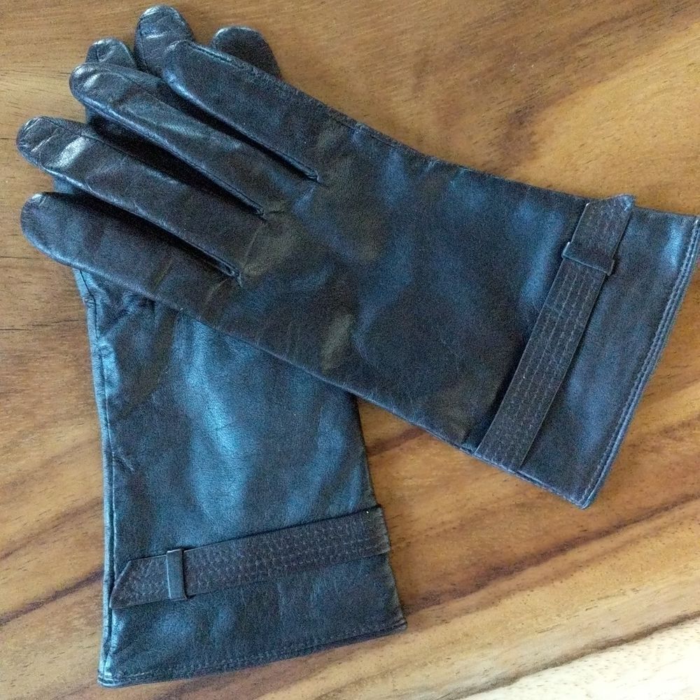Nine West Butter Leather Gloves Espresso Color Size L